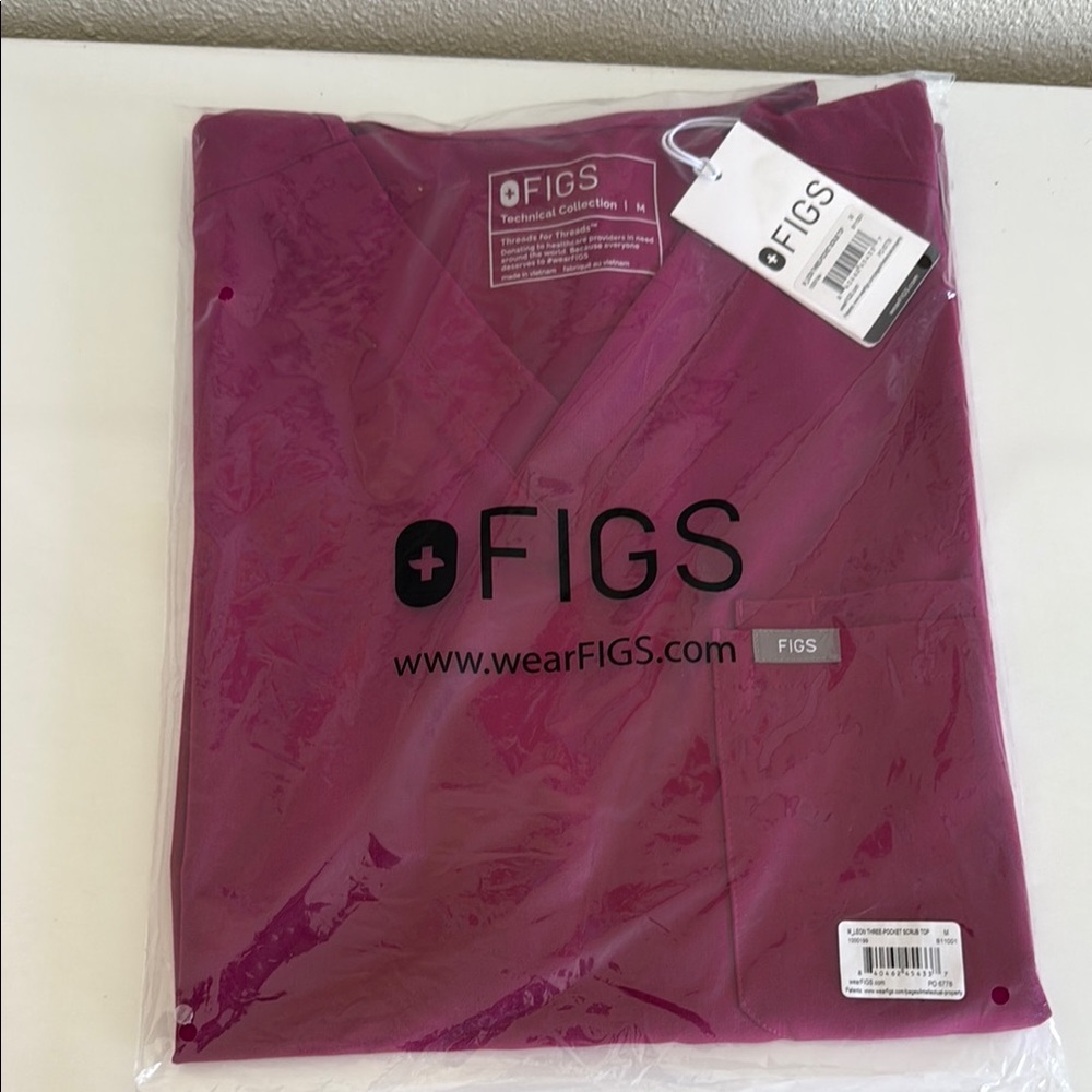 MENS FIGS Dark Magenta Scrub Top